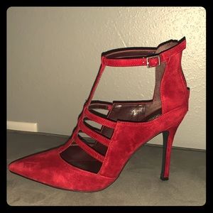 BCBGeneration Red Velvet Stiletto Heels 6.5